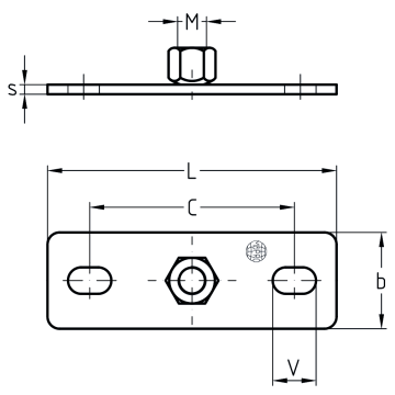 Grondplaten met moer M16 | 2 | RVS 3.16